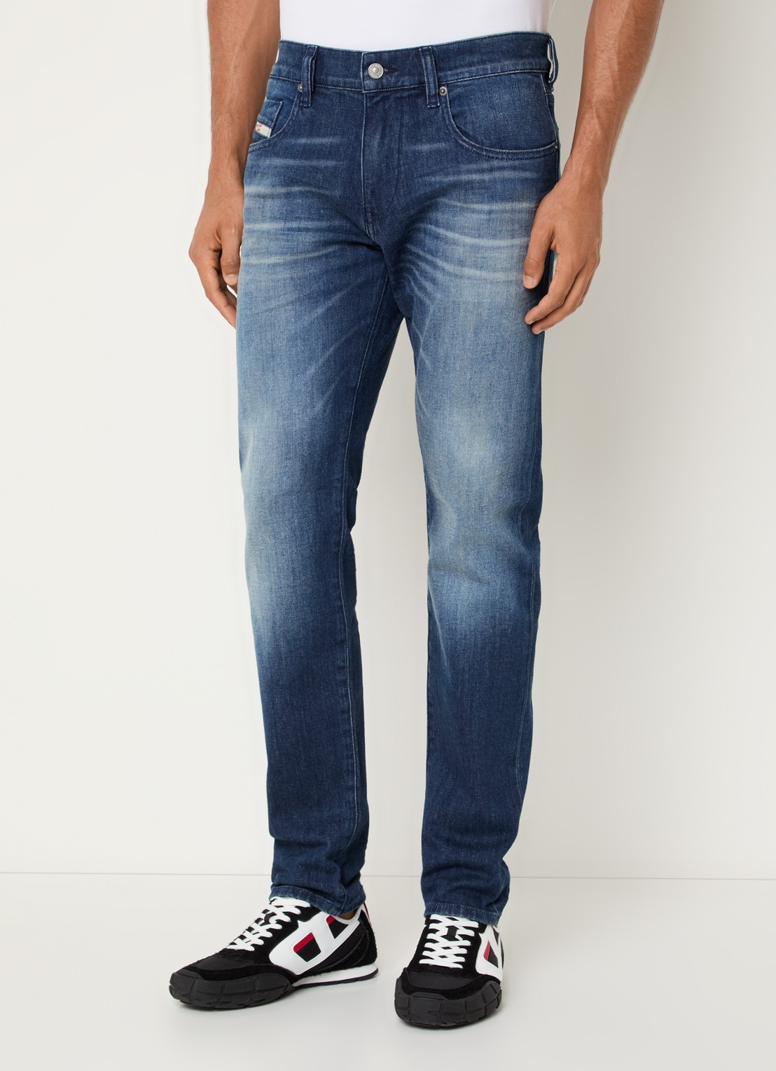 Diesel D-Strukt skinny jeans met medium wassing - detail indigo