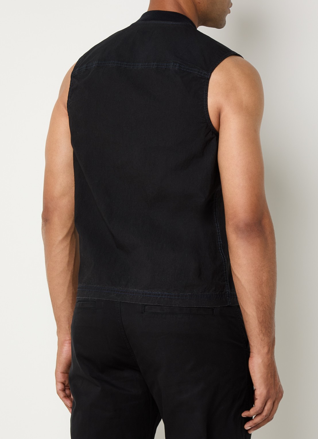Diesel D-Sund-D-N Jogg bodywarmer met opstaande kraag - achterkant zwart