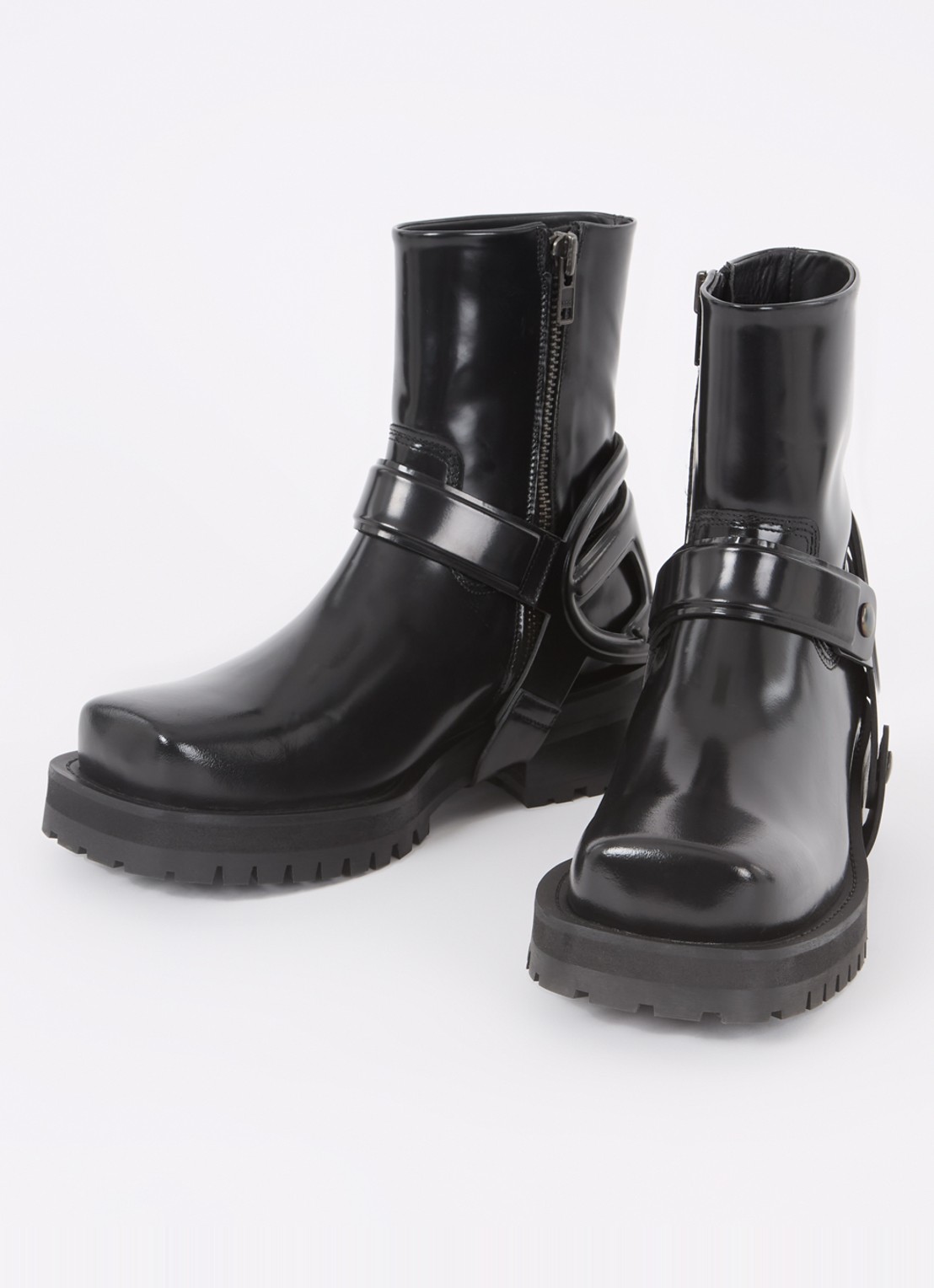 Diesel D-Texan-Harness enkelboot van leer - detail 2 zwart