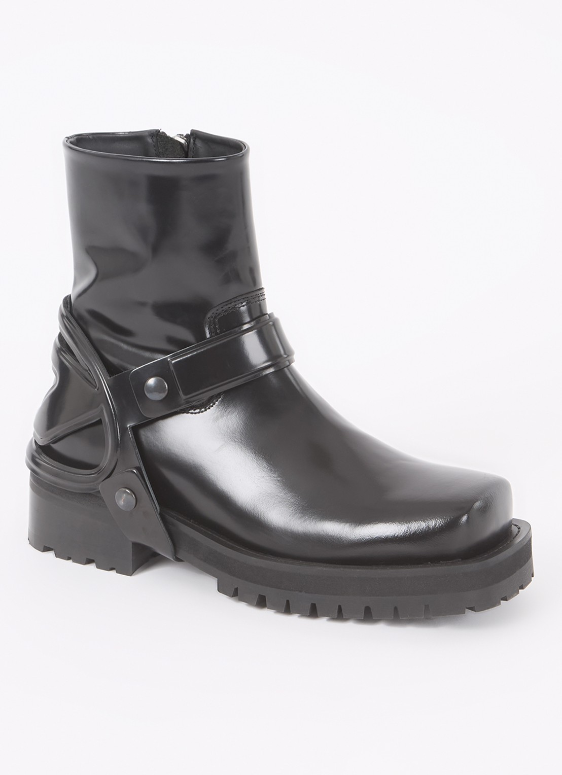 Diesel D-Texan-Harness enkelboot van leer - voorkant 4 zwart