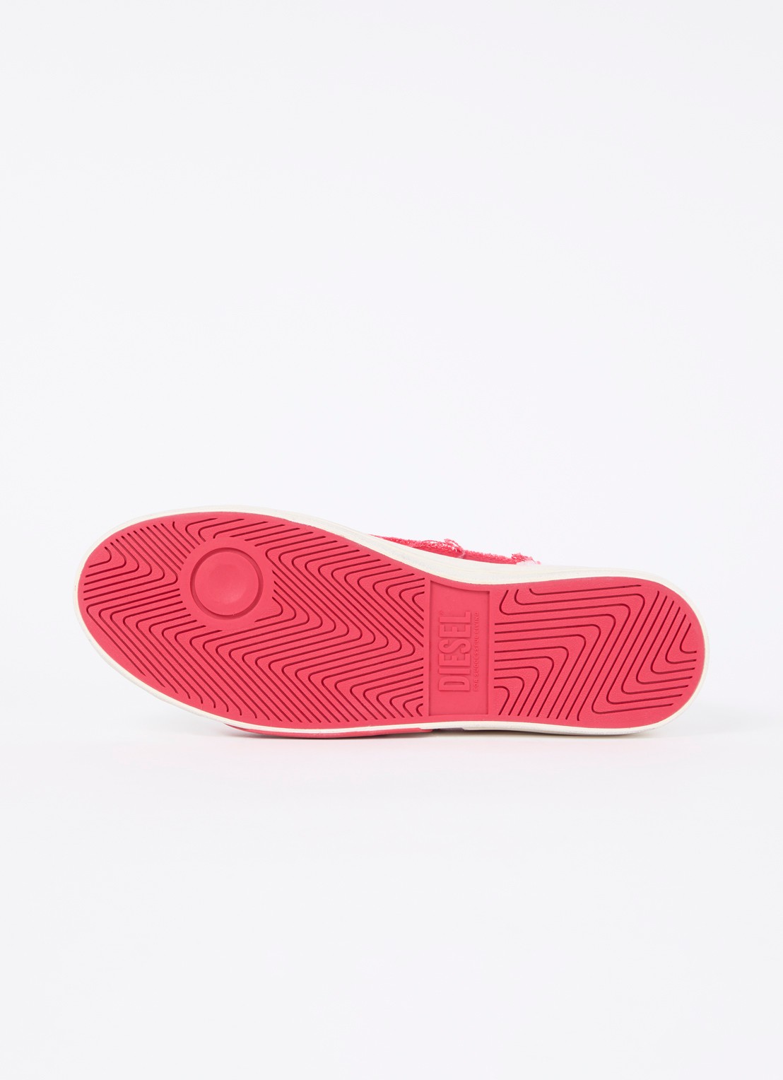 Diesel D-verse Low sneaker van canvas met destroyed afwerking - detail 3 wit
