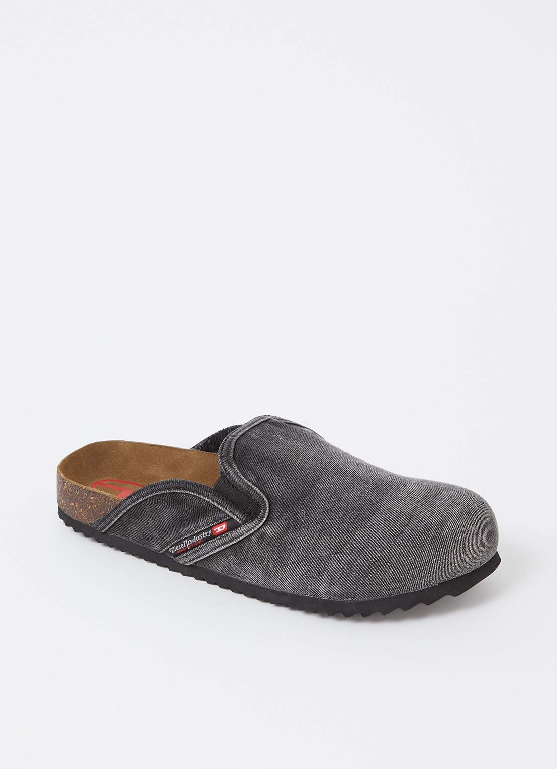Diesel D-Woodstock muiltje van denim - voorkant 4 zwart