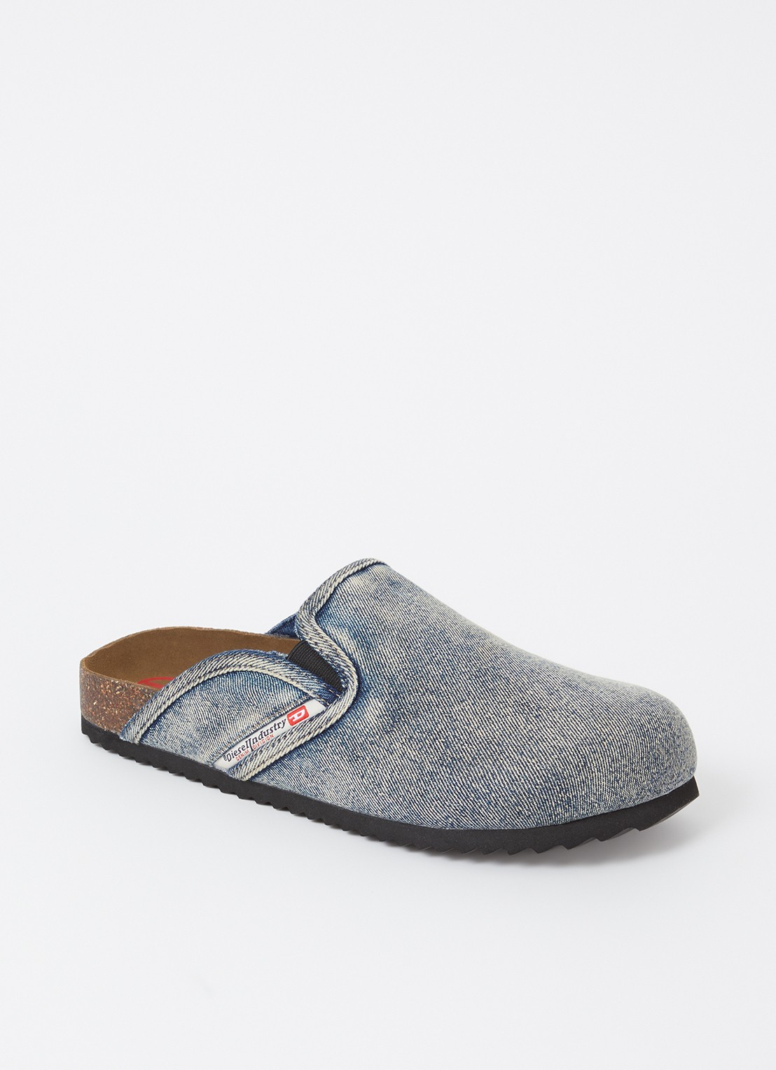 Diesel D-Woodstock muiltje van denim - voorkant 2 indigo