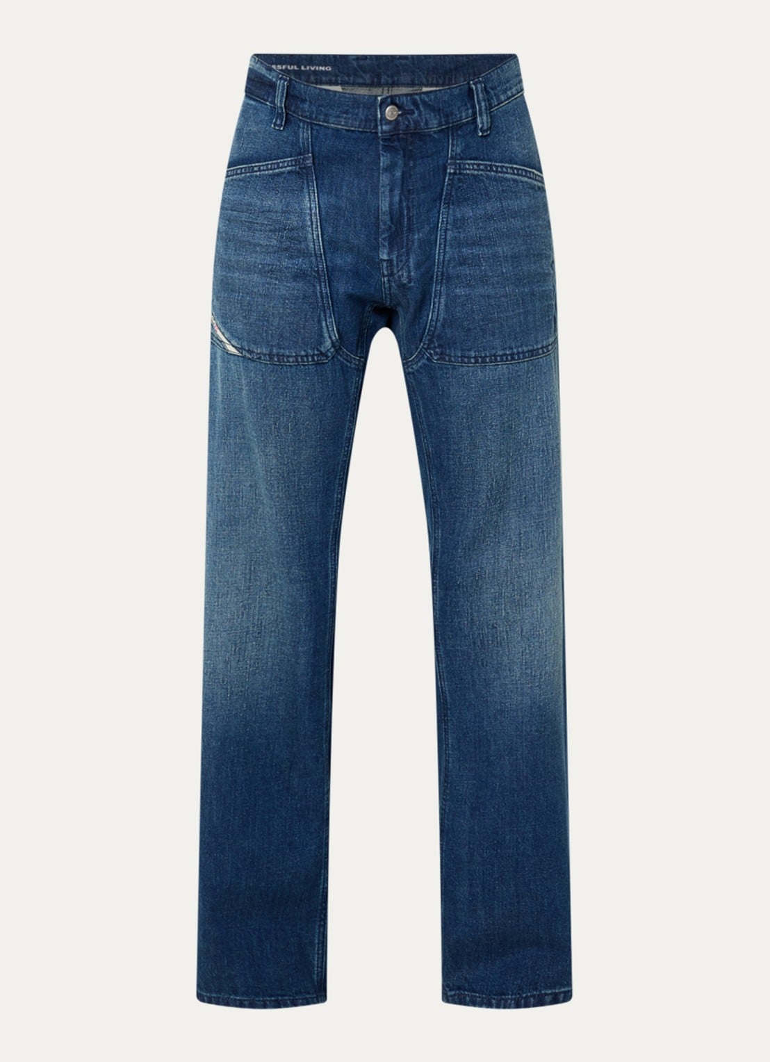 Diesel D-zeta loose fit jeans met donkere wassing - voorkant indigo