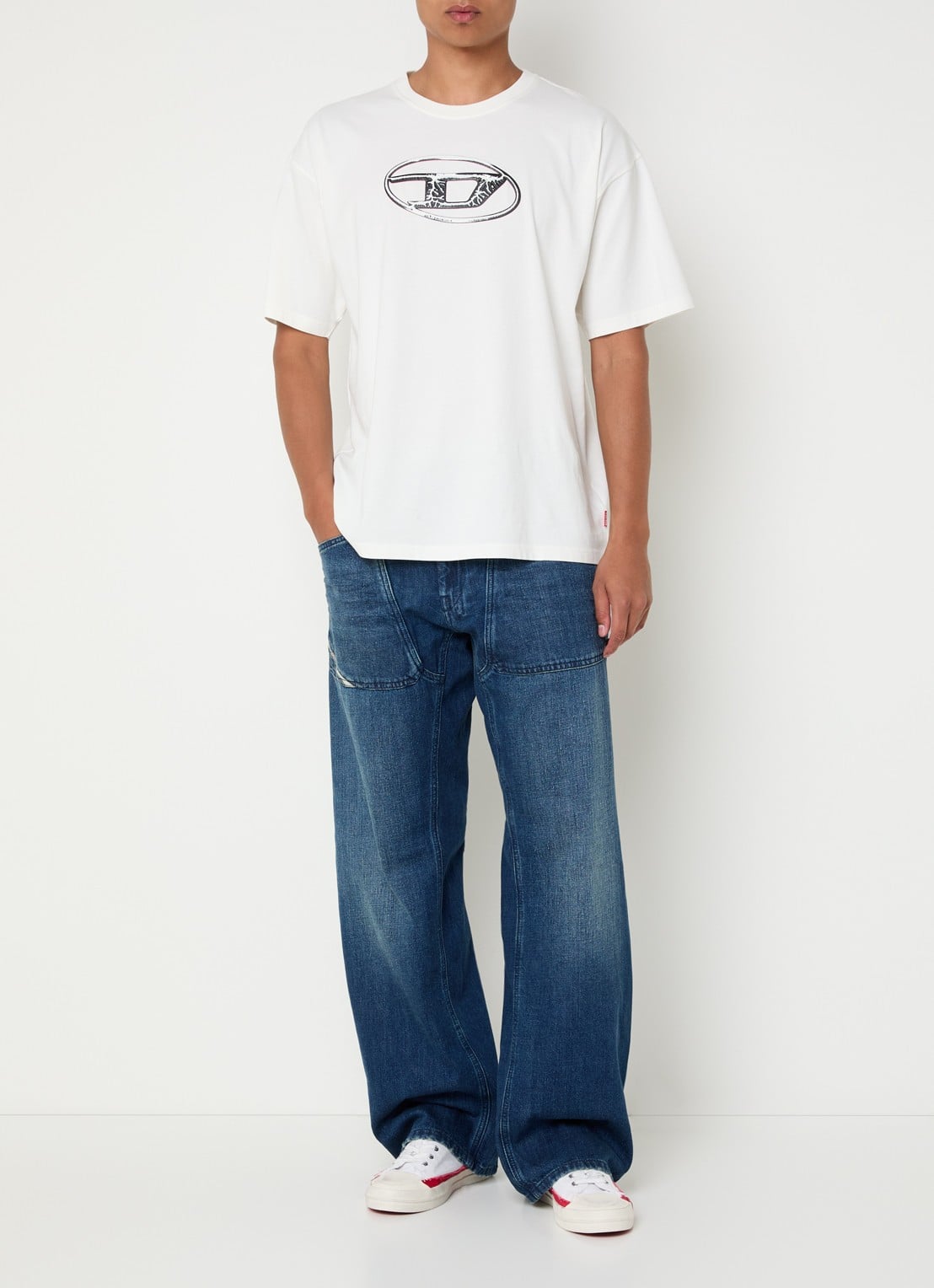 Diesel D-zeta loose fit jeans met donkere wassing - voorkant 2 indigo