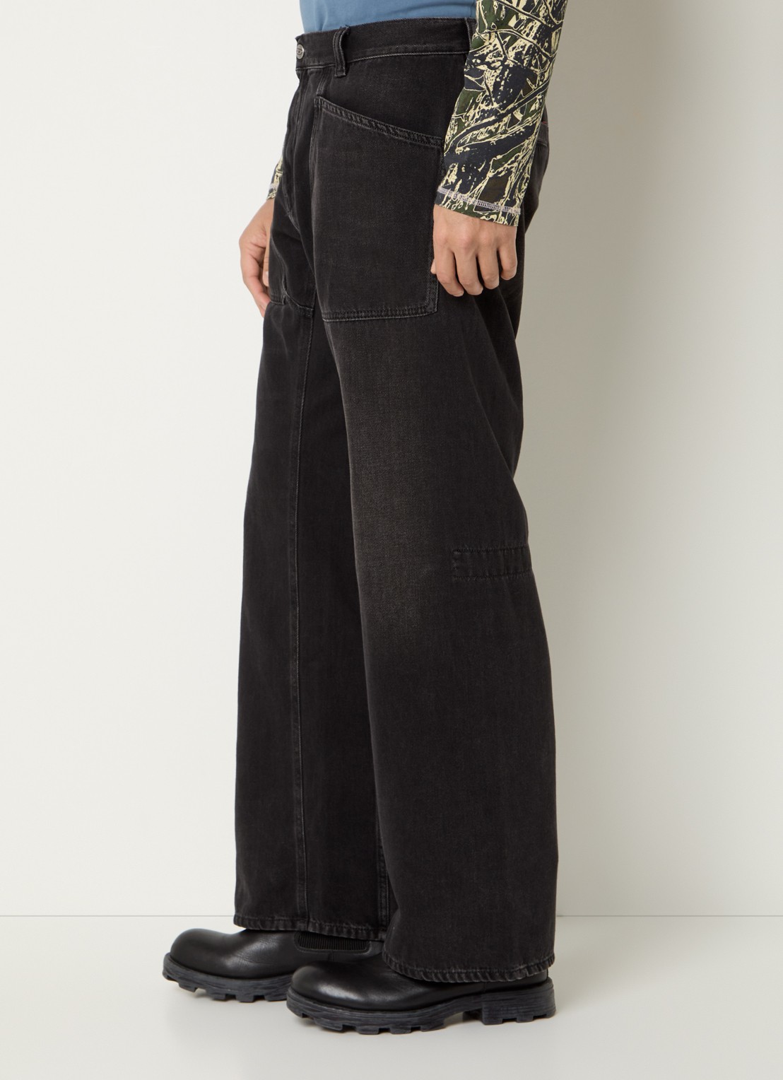 Diesel D-Zeta loose fit jeans met gekleurde wassing en opgestikte zakken - detail 4 antraciet