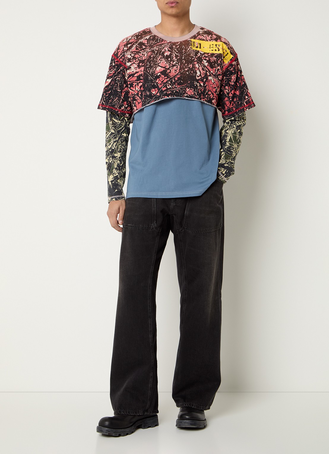 Diesel D-Zeta loose fit jeans met gekleurde wassing en opgestikte zakken - voorkant 2 antraciet