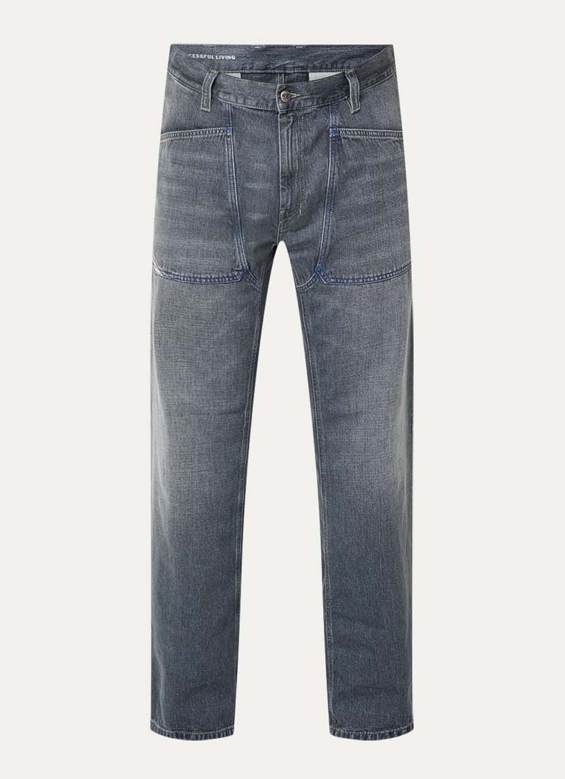 Diesel D-zeta straight fit jeans met gekleurde wassing - voorkant 3 grijs