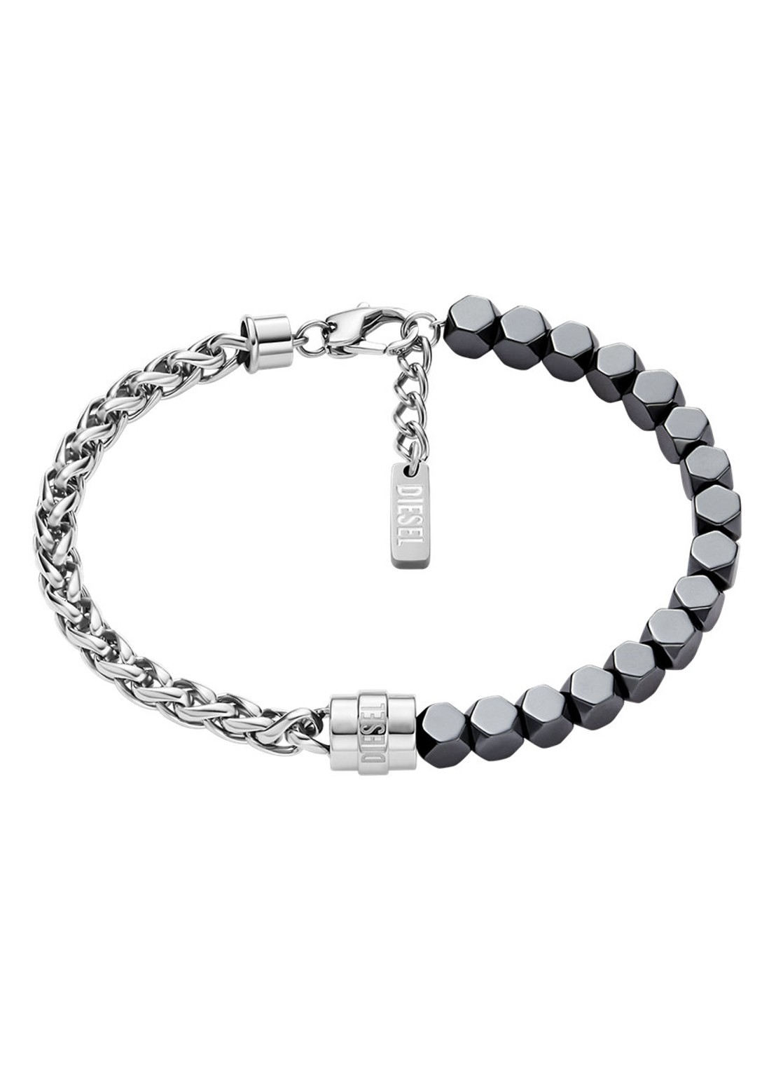 Diesel Diesel Font armband DX1647931 - voorkant zilver