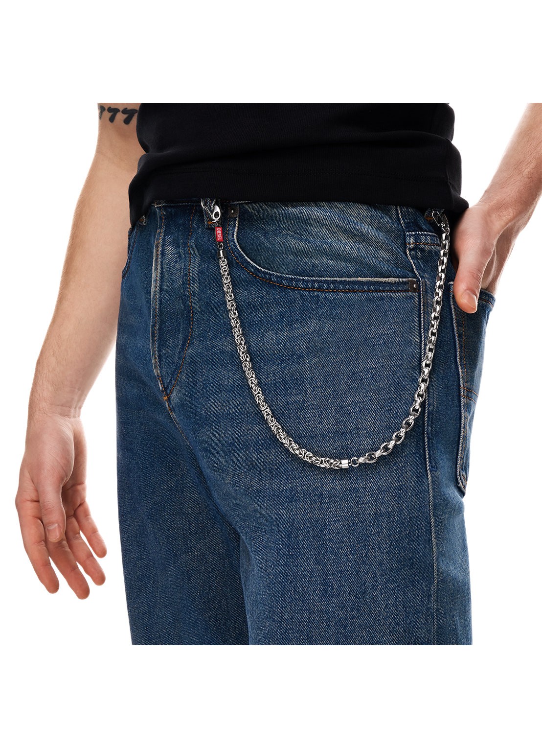 Diesel Diesel Font ketting DX1694040 - detail 4 zilver