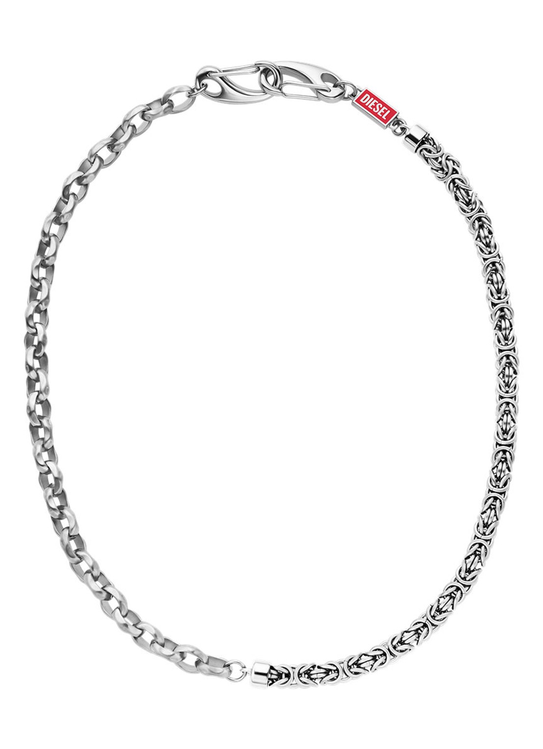 Diesel Diesel Font ketting DX1694040 - voorkant zilver