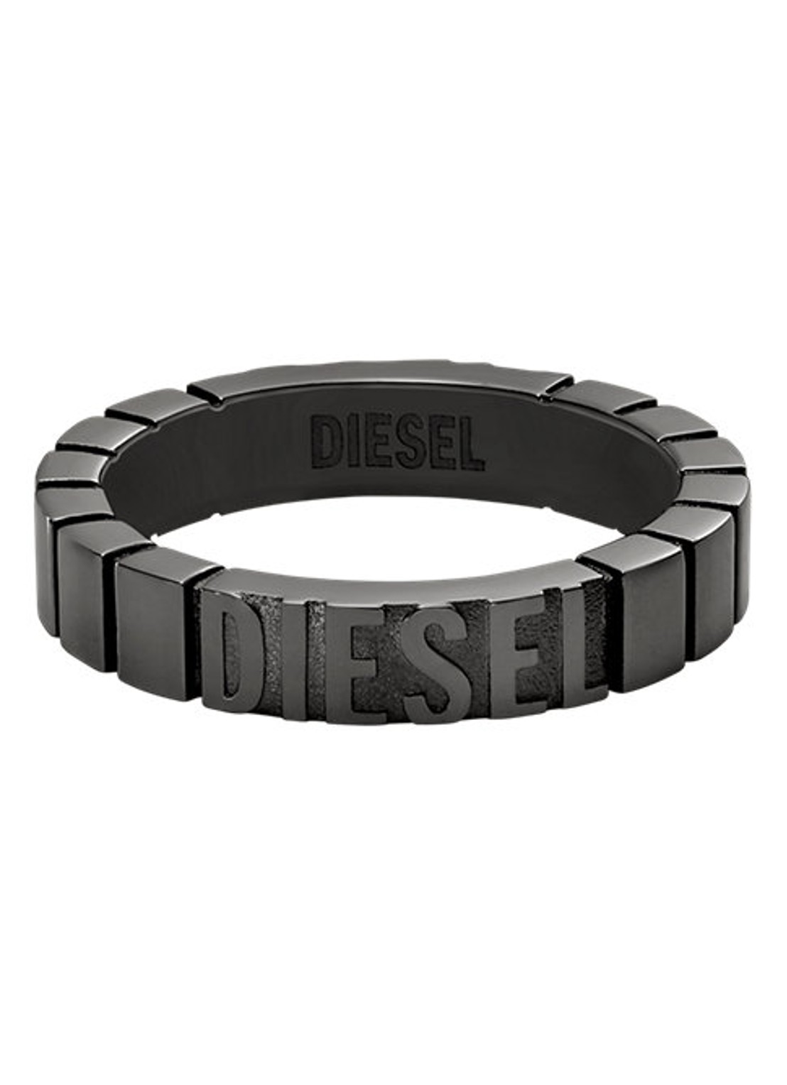 Diesel Diesel Font ring met logo DX1612060 - detail antraciet