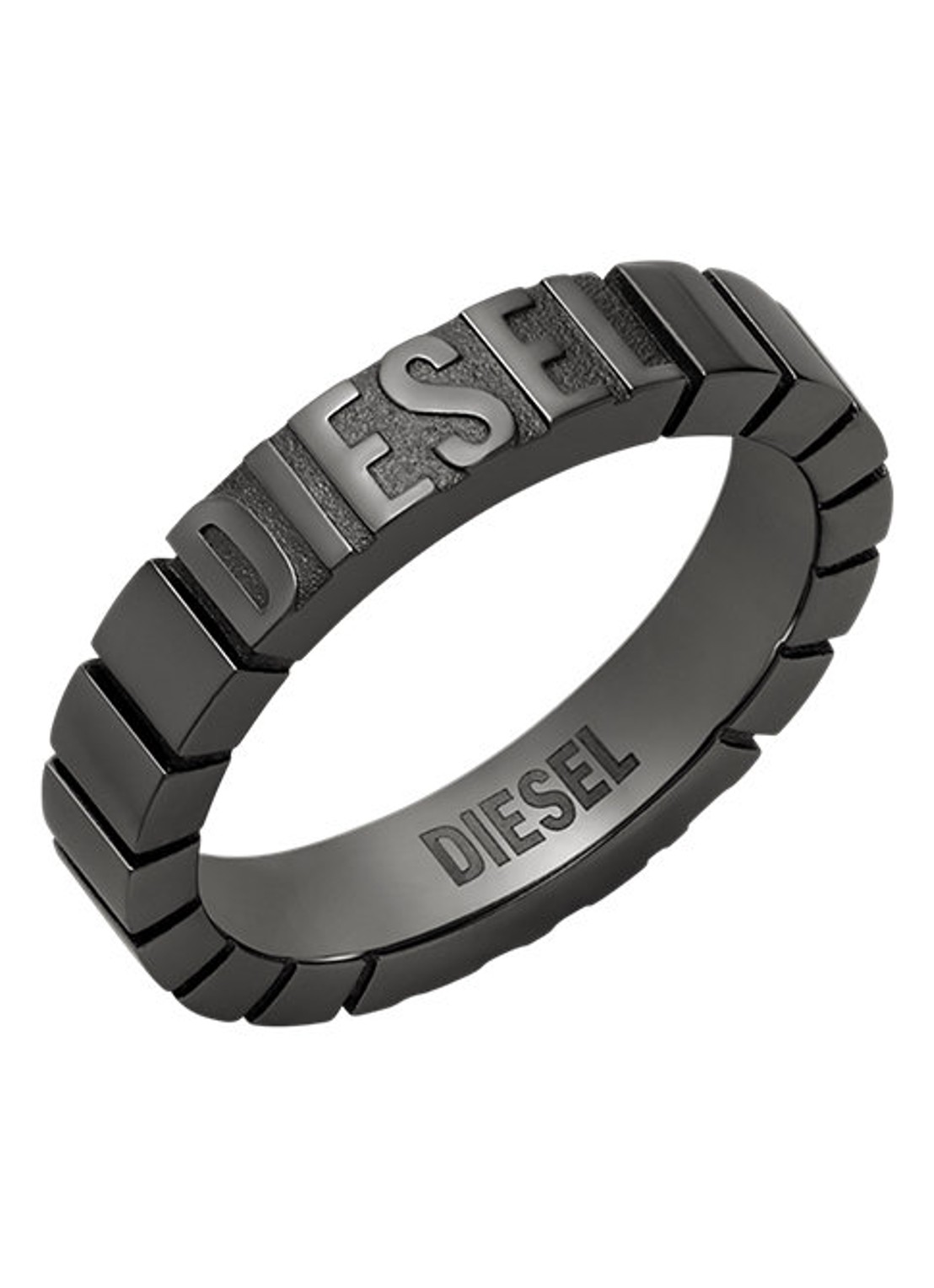 Diesel Diesel Font ring met logo DX1612060 - voorkant 5 antraciet