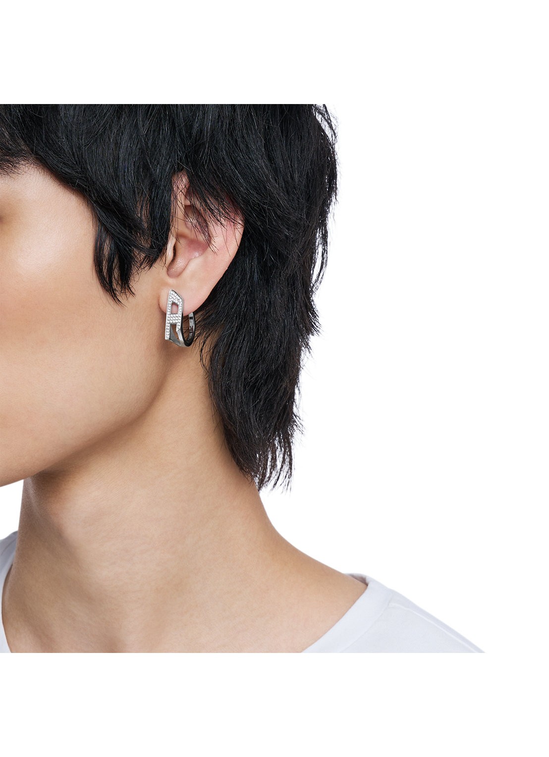 Diesel Enkele oorring DX1628040 - detail 3 zilver