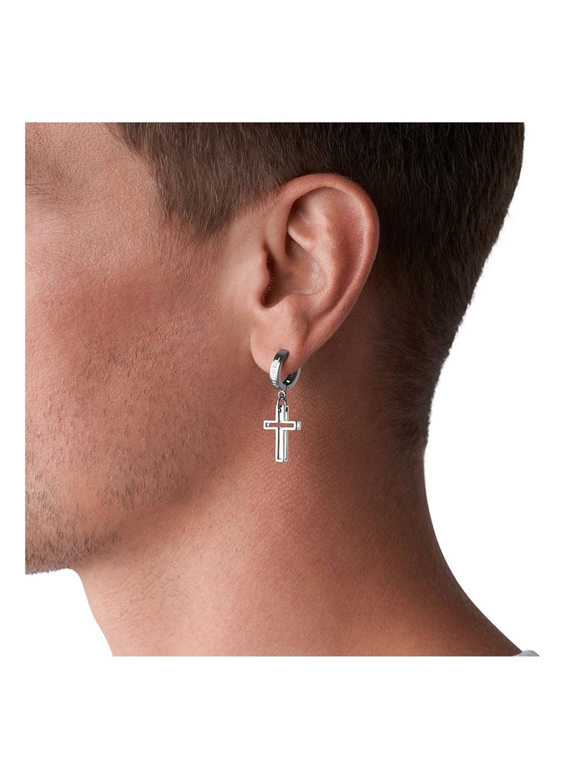 Diesel Enkele oorring met hanger DX1333040 - detail 3 zilver