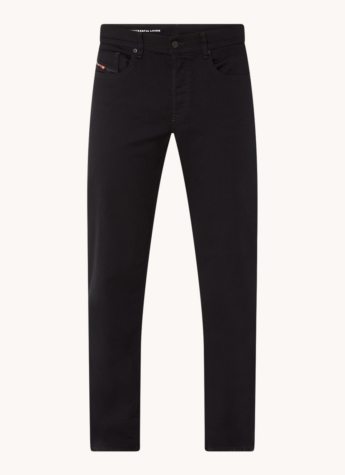 Diesel Finitive straight leg jeans met donkere wassing  - voorkant 2 zwart