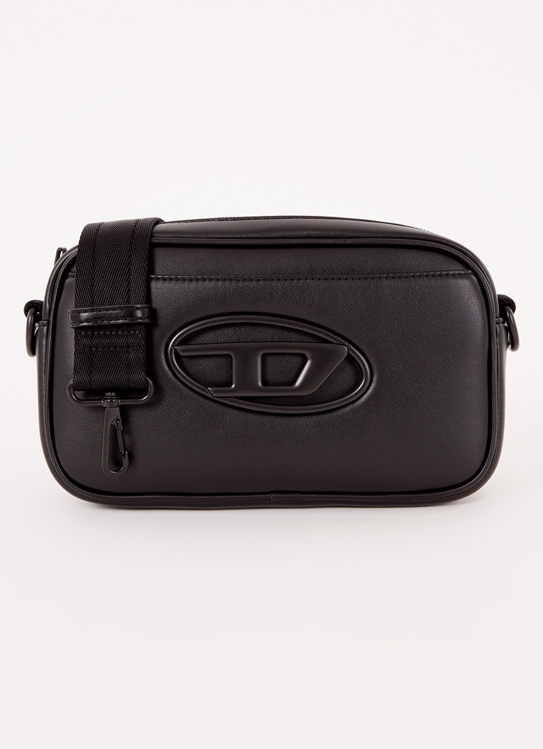 Diesel Holi-D crossbodytas met logo en afneembare schouderriem - voorkant zwart