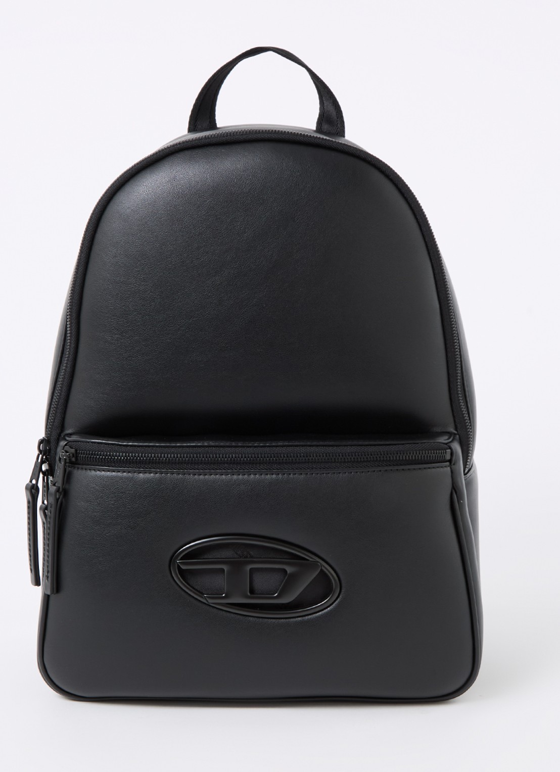 Diesel Holi-D rugzak met logo en 13 inch laptopvak - voorkant zwart