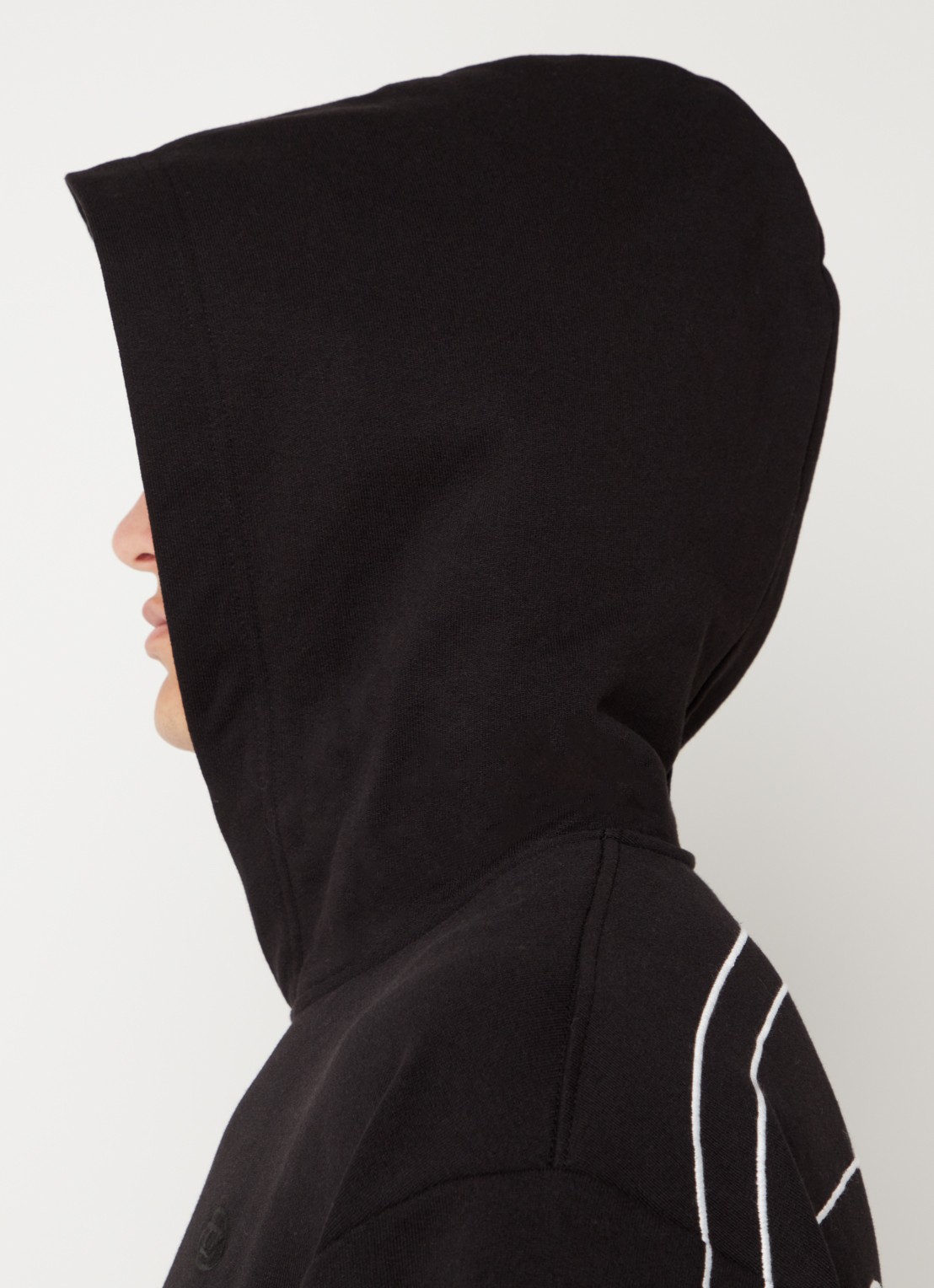 Diesel Hoodie met backprint en logoborduring  - detail 5 zwart