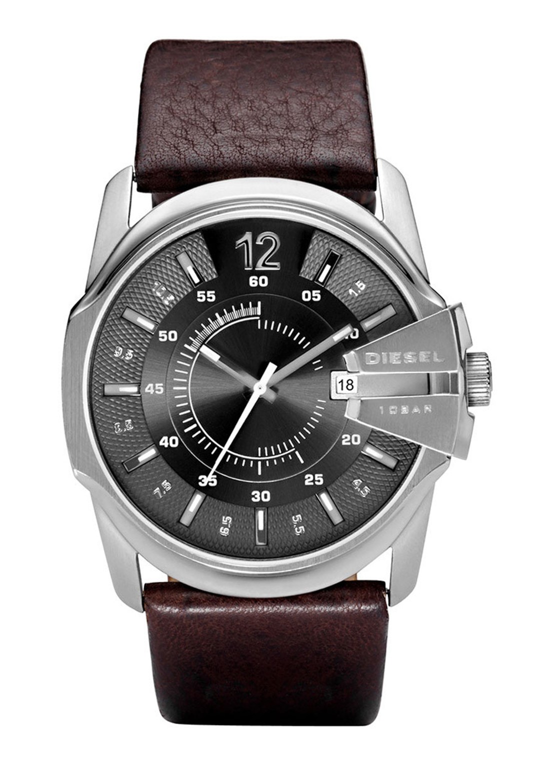 Diesel Horloge Chief Master DZ1206 - voorkant zilver