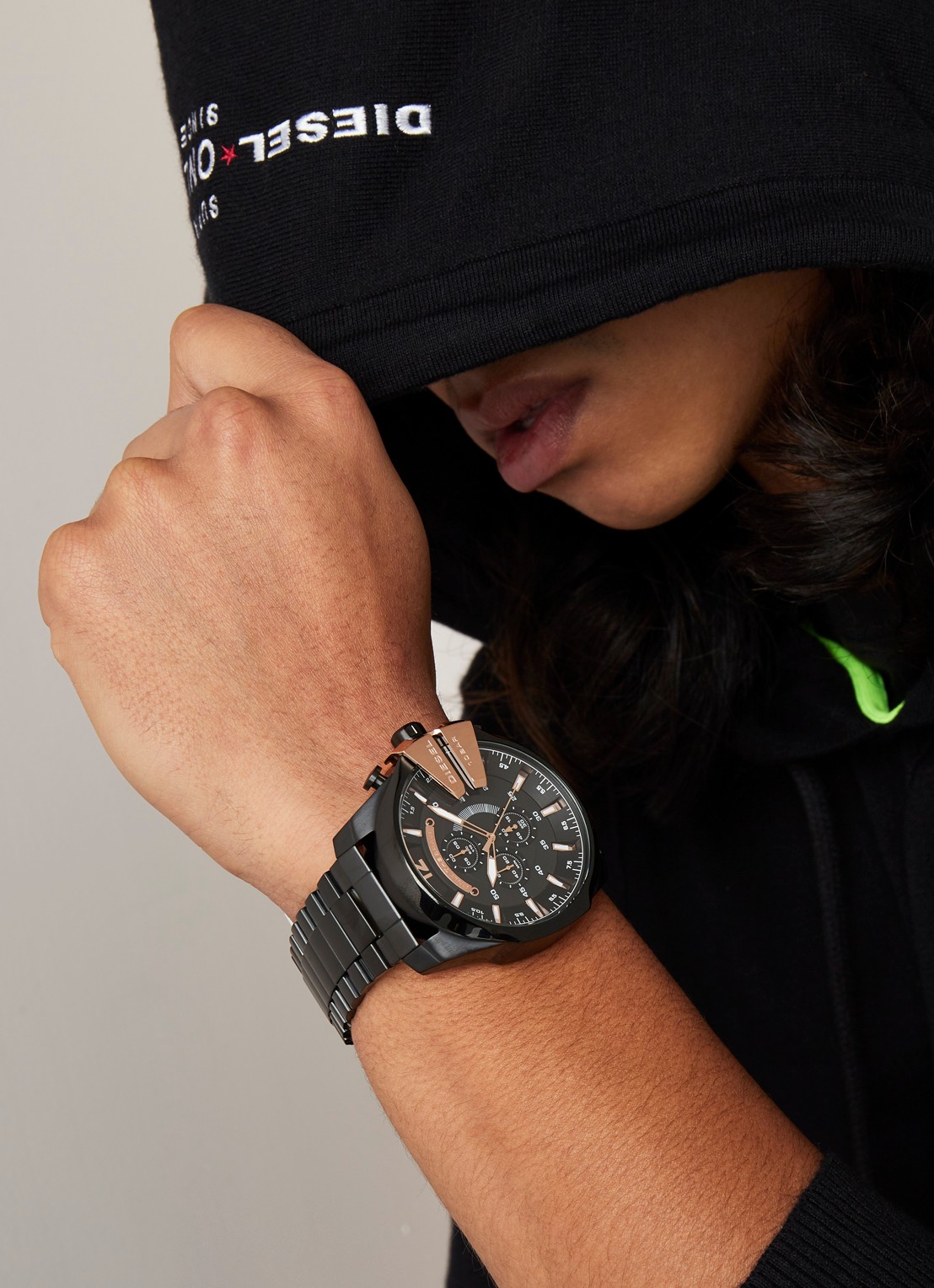 Diesel Horloge Master Chief DZ4309 - voorkant 2 zwart