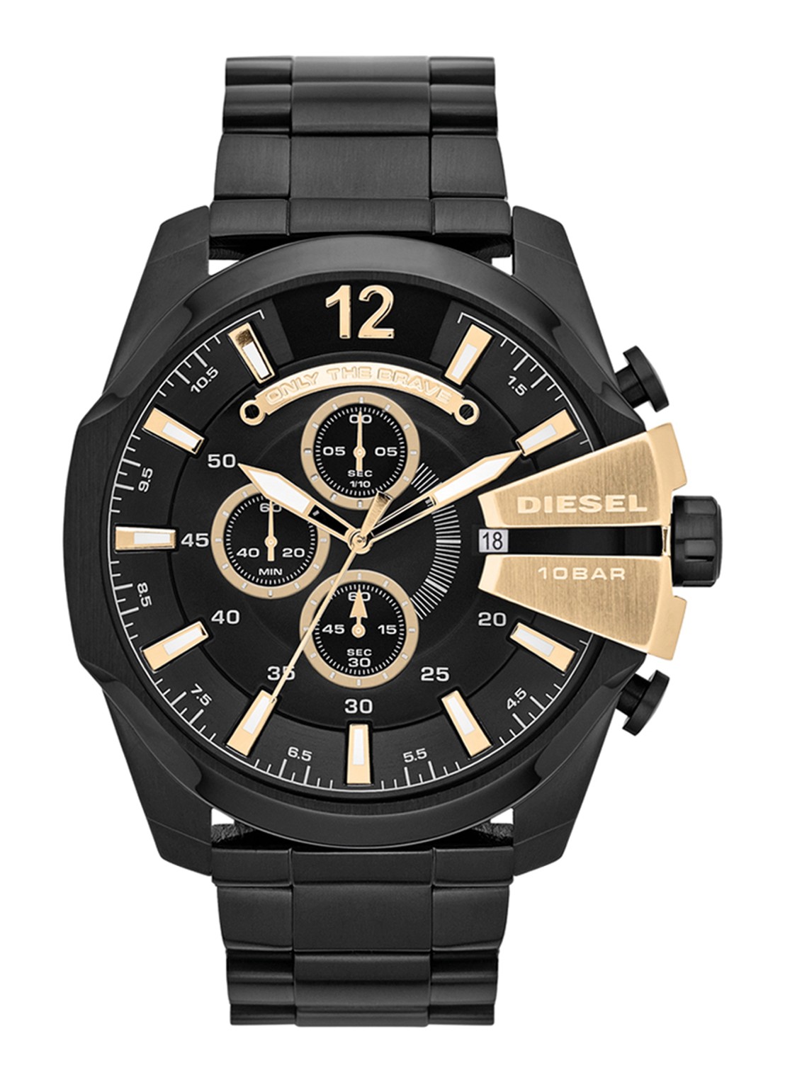 Diesel Horloge Mega Chief DZ4338 - voorkant zwart