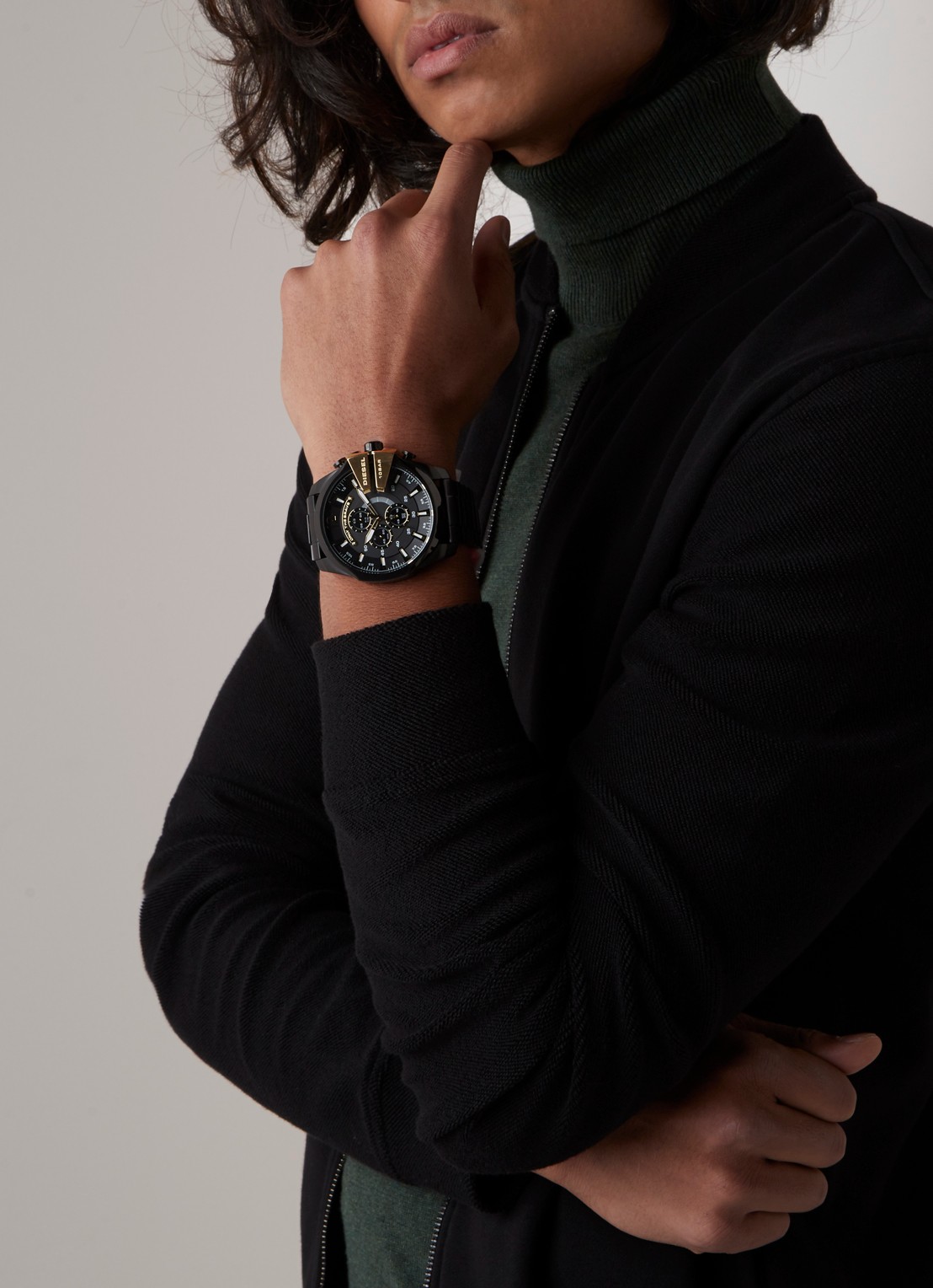 Diesel Horloge Mega Chief DZ4338 - voorkant 2 zwart