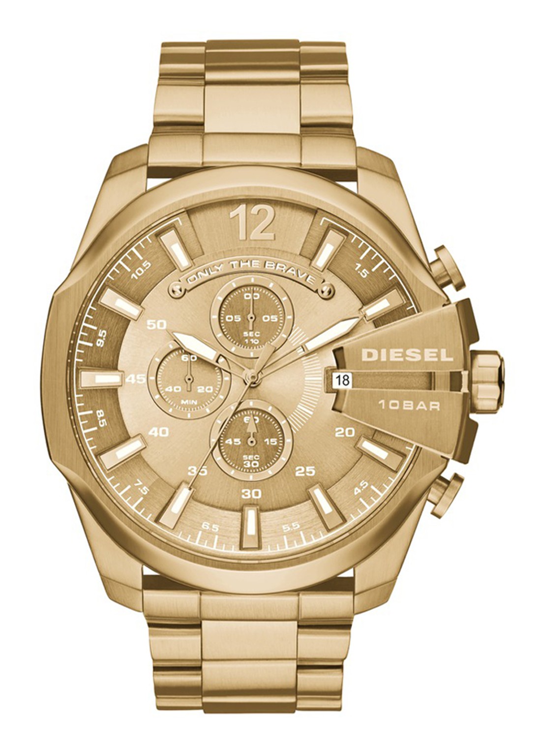 Diesel Horloge Mega Chief goud DZ4360 - voorkant 3 goud