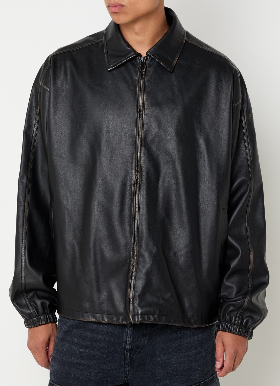 Diesel J-ake jack van imitatieleer - detail 3 zwart