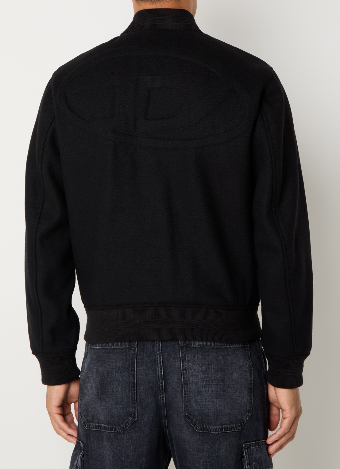 Diesel J-Arry baseball jack in wolblend - achterkant zwart
