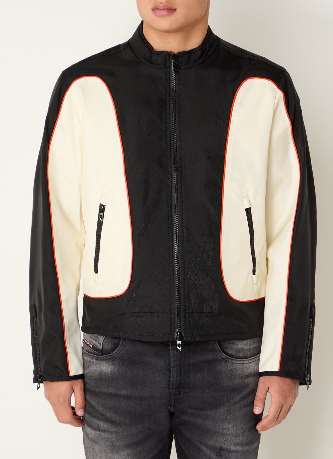 Diesel J-Blink jack met opstaande kraag - detail 3 zwart