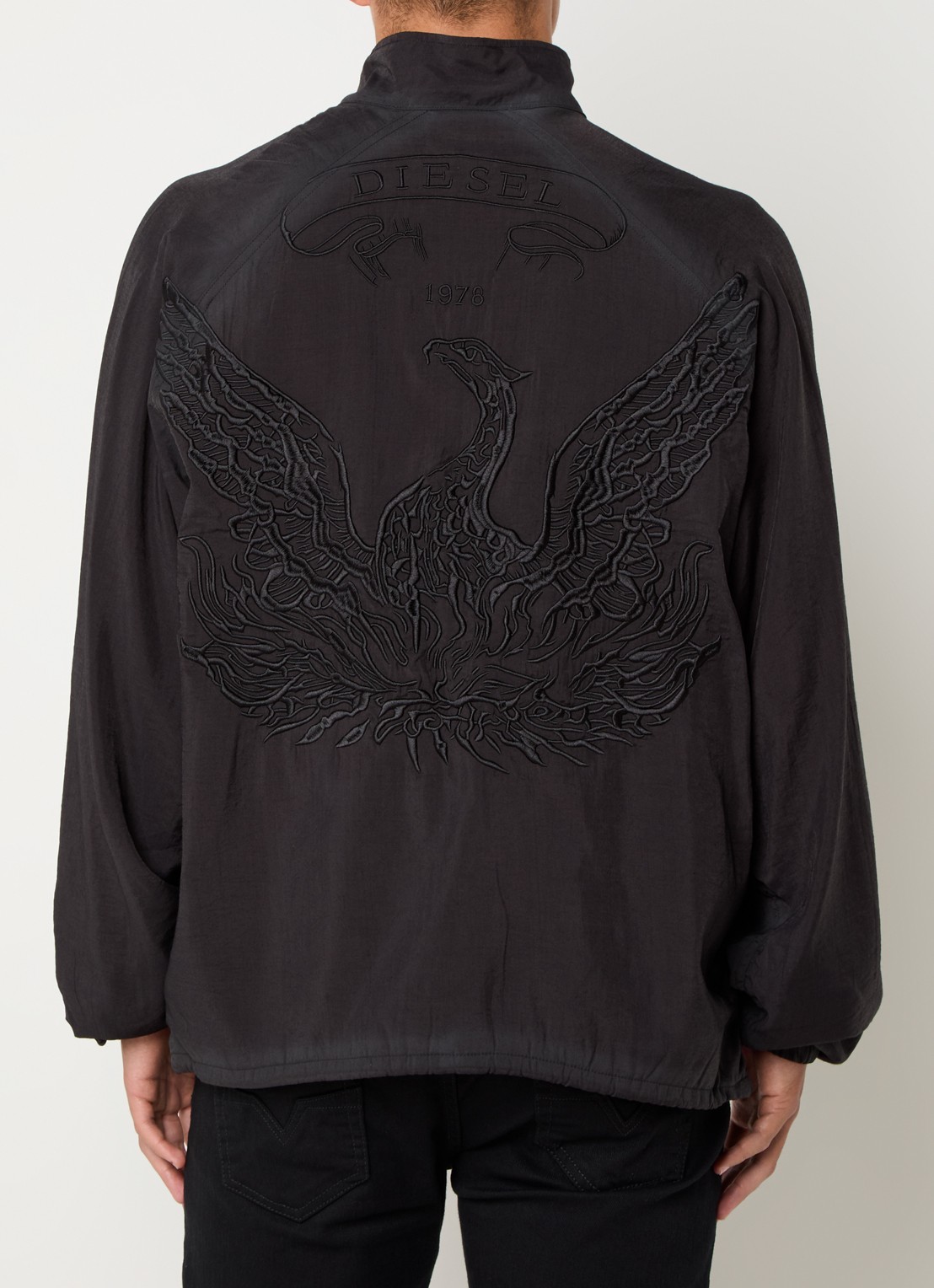 Diesel J-Henri jack met logo- en backprint - detail 4 antraciet