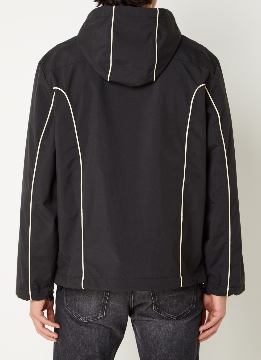Diesel J-Hives windjack met capuchon en logoborduring - achterkant 3 zwart