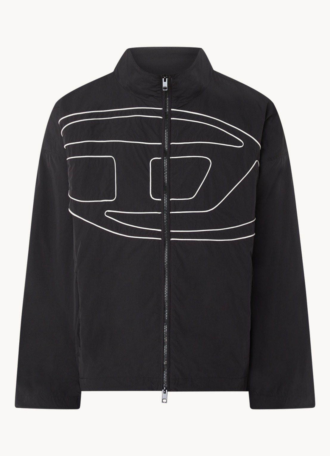 Diesel J-Vatel jack met ritsakken en logo - voorkant 2 zwart