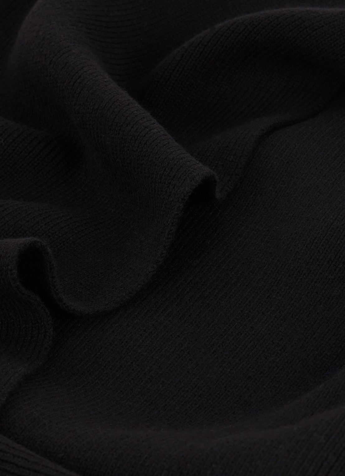 Diesel K-Coder ribgebreide sjaal in wolblend 160 x 25 cm - detail zwart