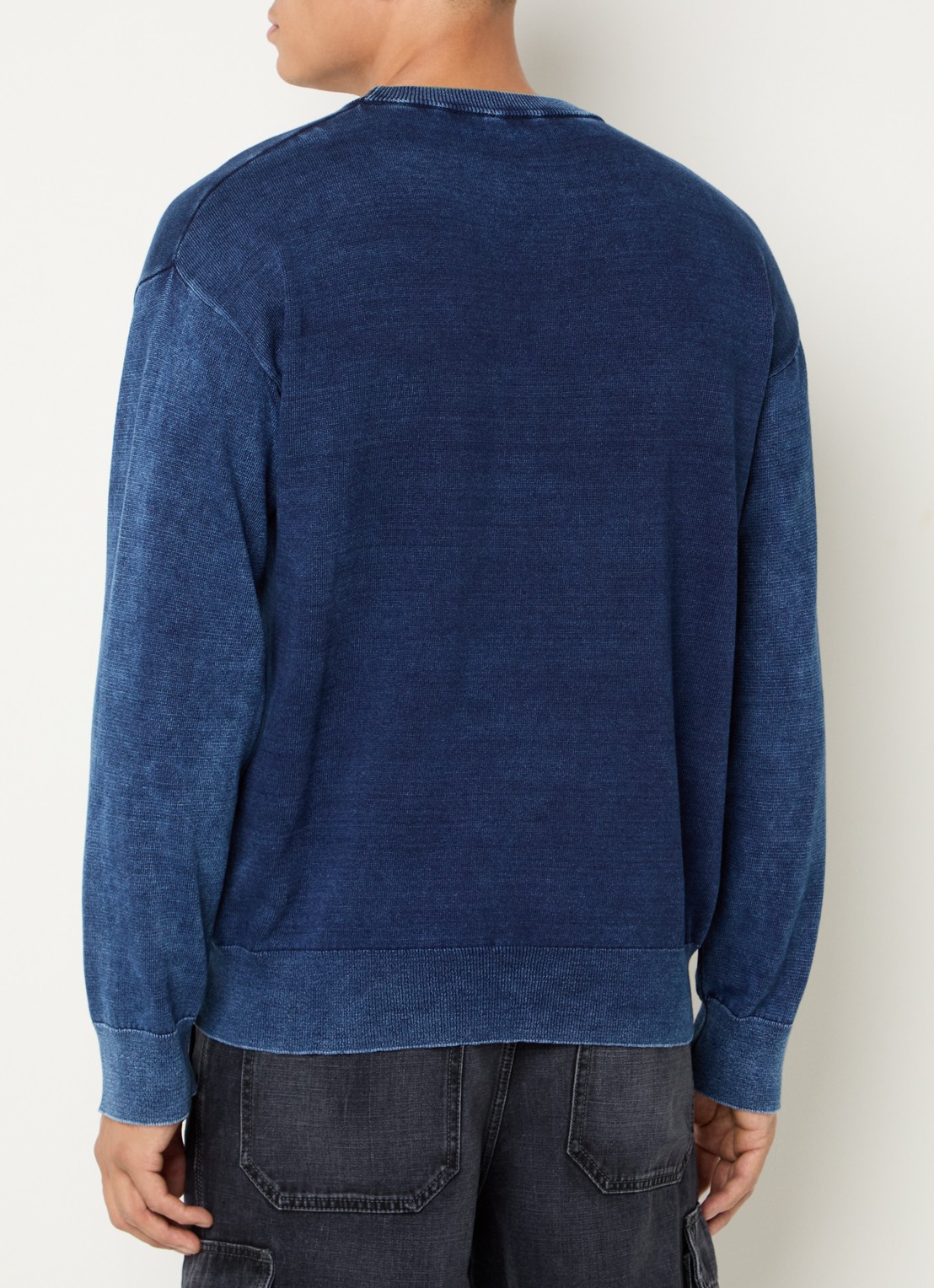 Diesel K-Fenicol fijngebreide pullover met logoprint - achterkant 2 donkerblauw