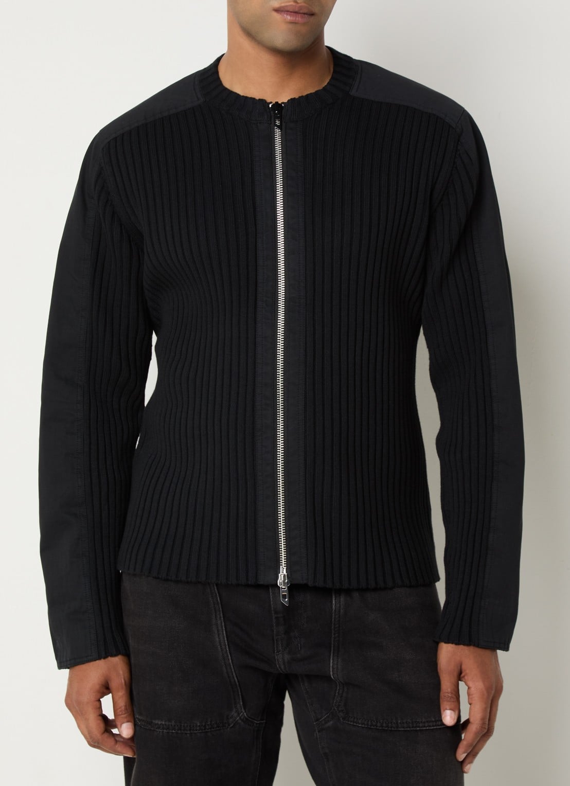 Diesel K-Matty fijngebreid vest  - detail 4 zwart