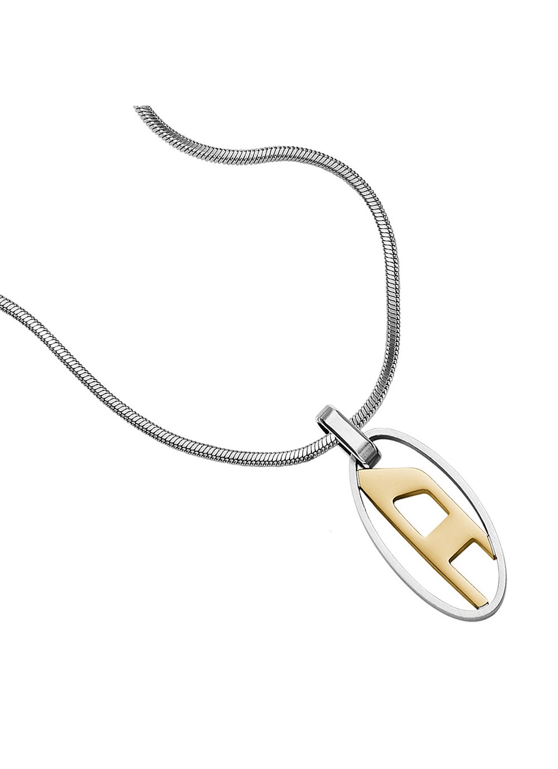 Diesel Ketting met logo DX1421931 - voorkant zilver