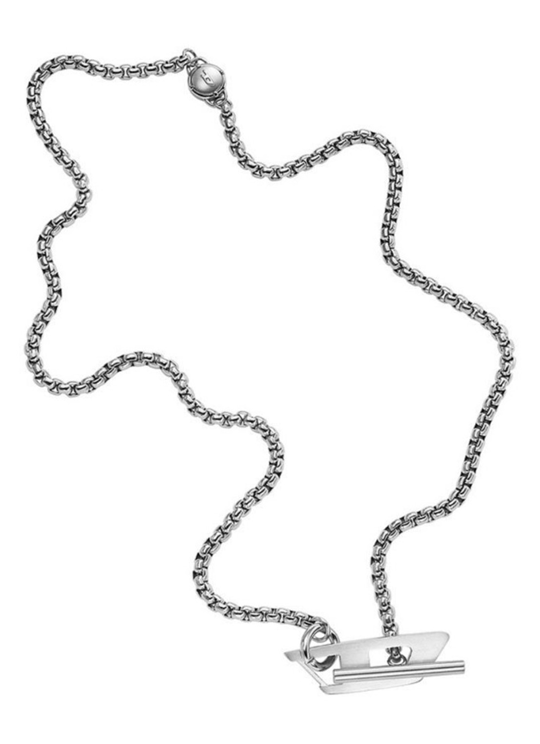Diesel Ketting met logo DX1477040 - detail zilver