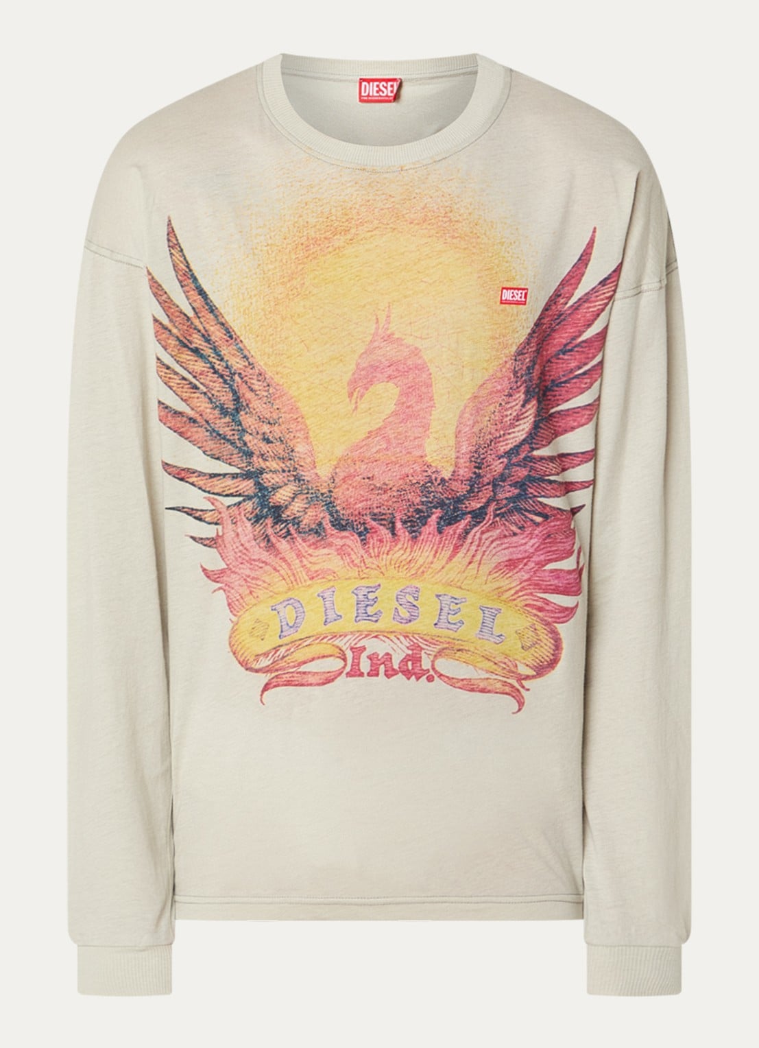 Diesel Longsleeve met print - voorkant 2 lindegroen