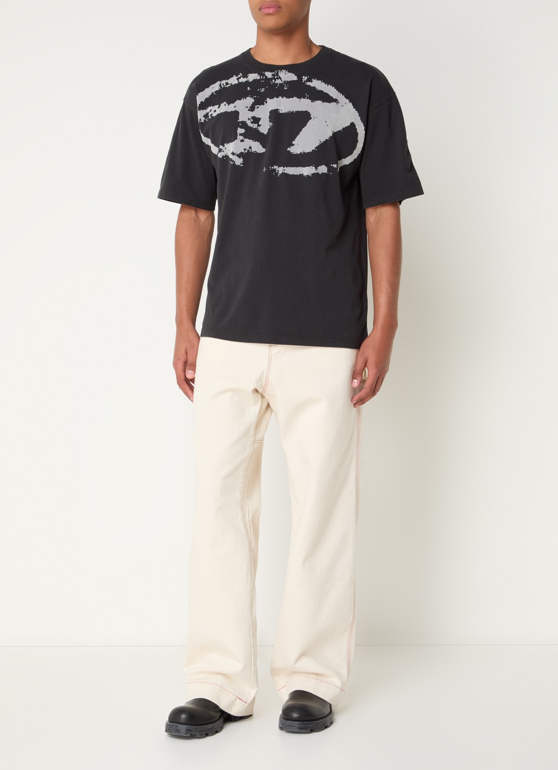 Diesel Loose fit jeans met lichte wassing - voorkant 4 creme