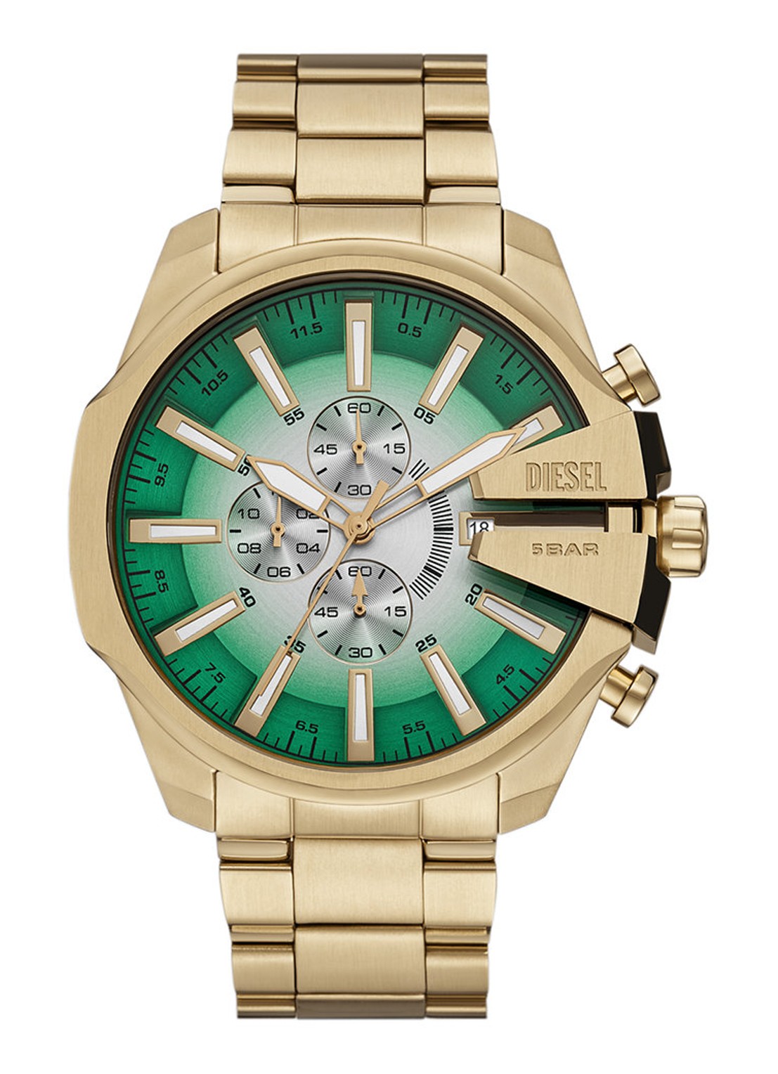 Diesel Mega Chief Slim horloge DZ4684 - voorkant 4 goud