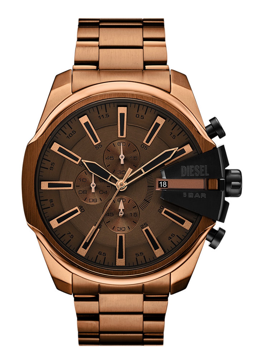 Diesel Mega Chief Slim horloge DZ4697 - voorkant 4 bruin