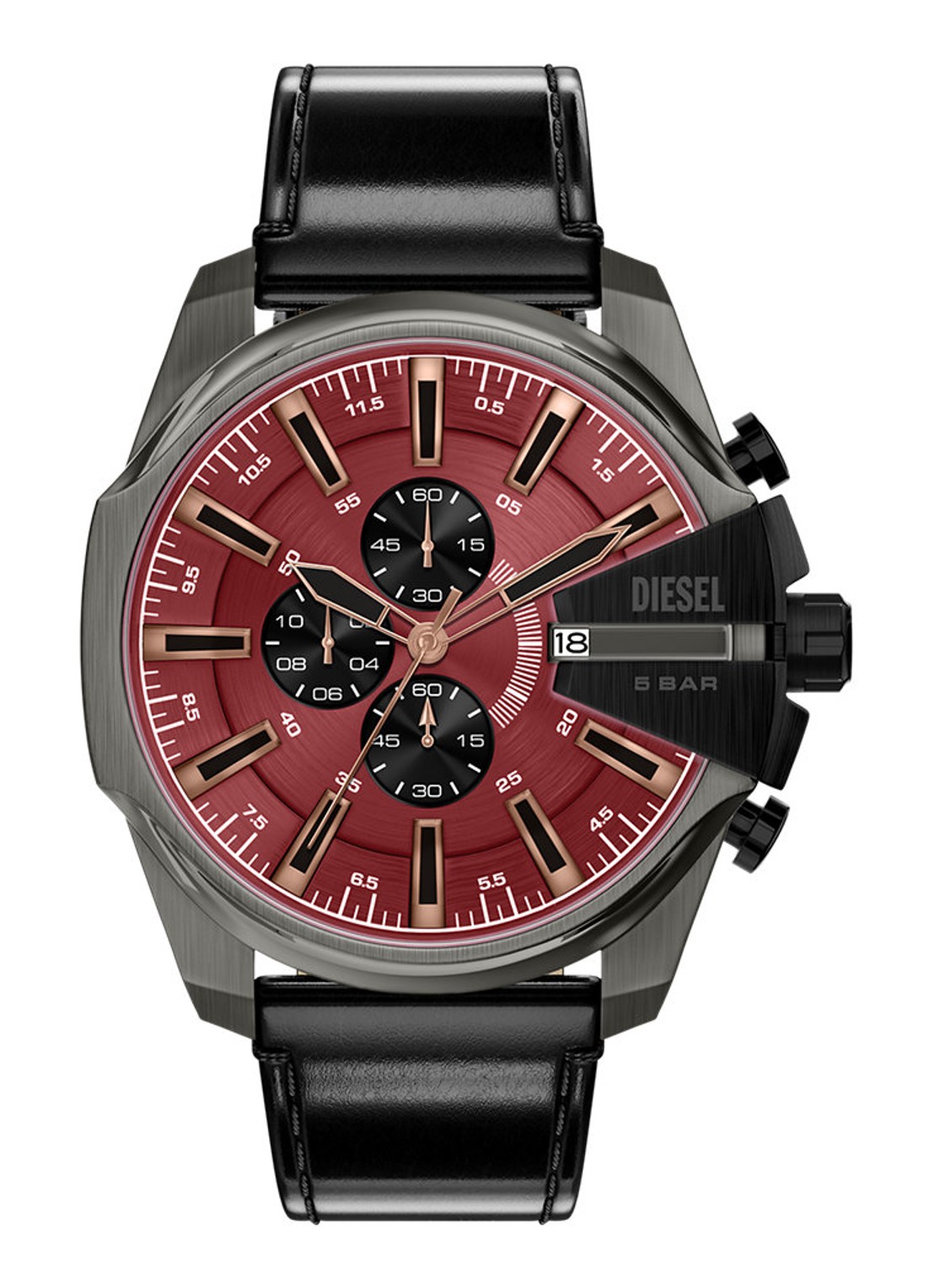 Diesel Mega Chief Slim horloge DZ4714 - voorkant zilver