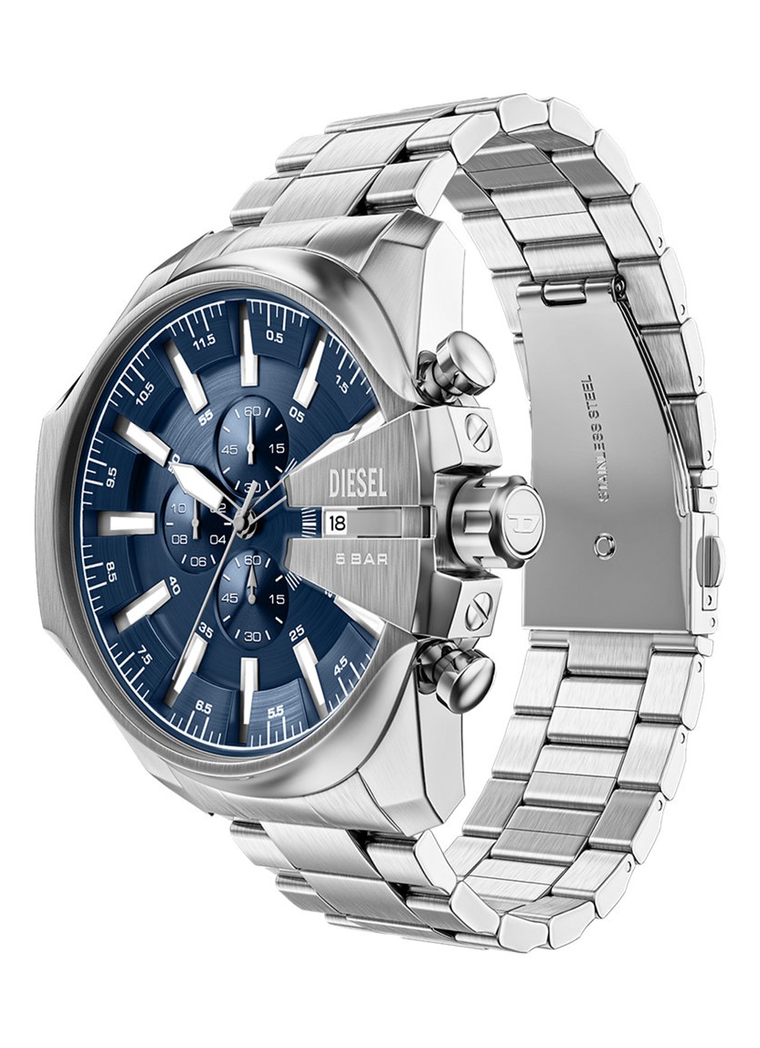 Diesel Mega Chief Slim horloge DZ4721 - detail 4 zilver