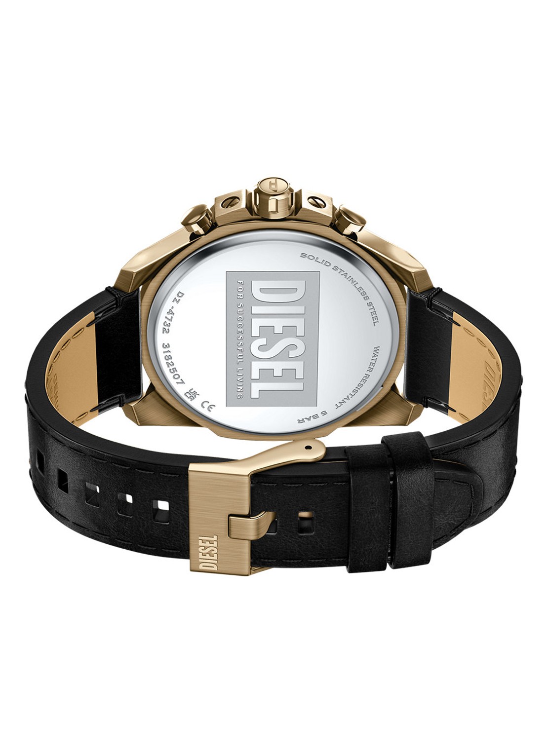 Diesel Mega Chief Slim horloge DZ4732 - detail 3 goud
