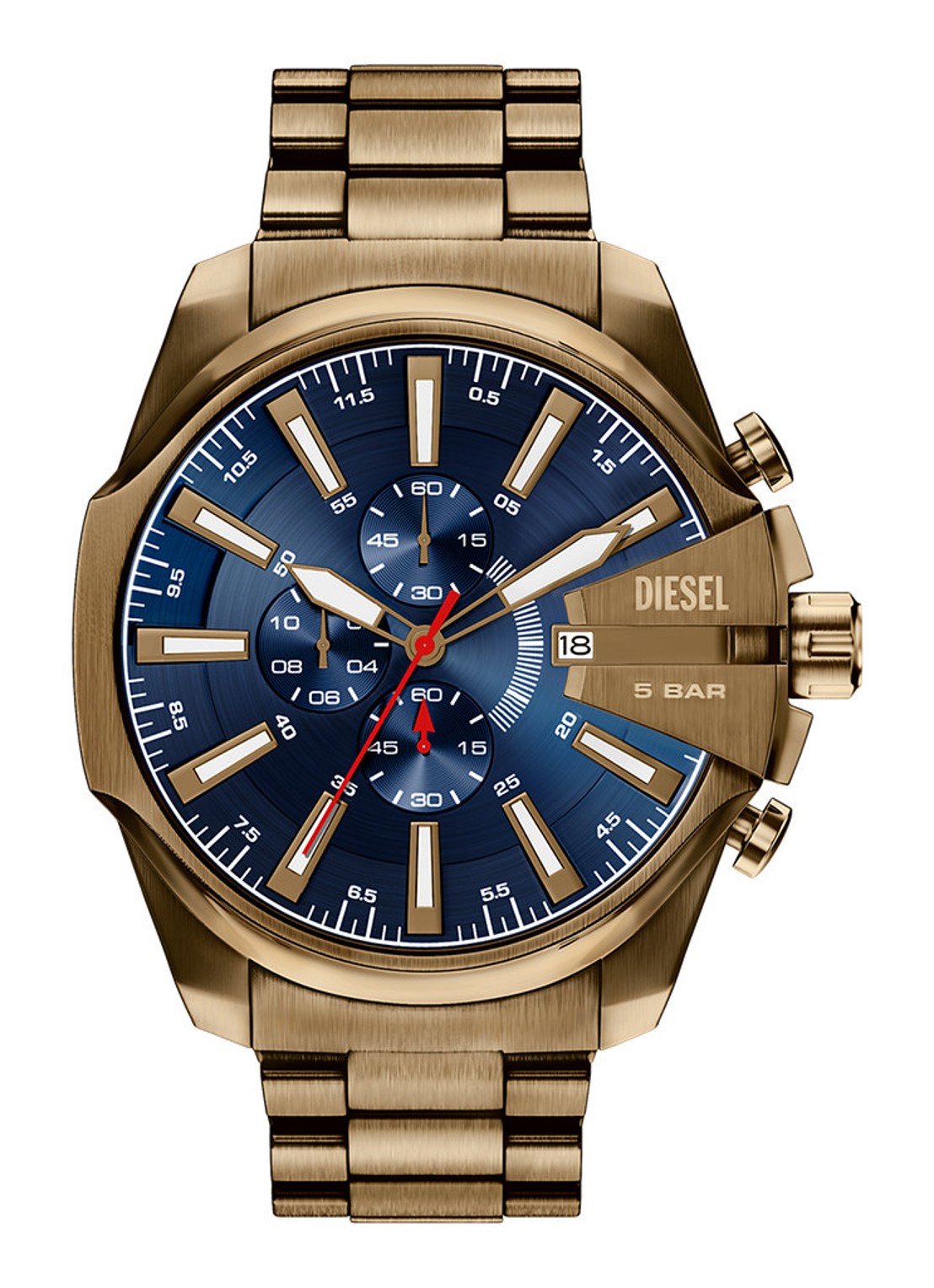 Diesel Mega Chief Slim horloge DZ4736 - voorkant 5 goud