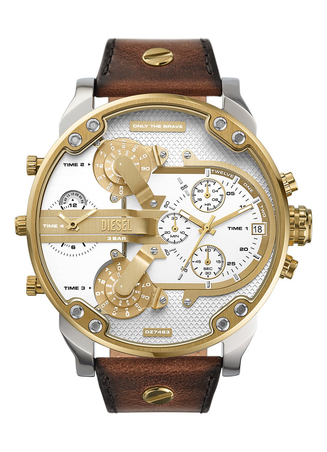 Diesel Mr. Daddy 2.0 horloge DZ7483 - voorkant 5 bruin