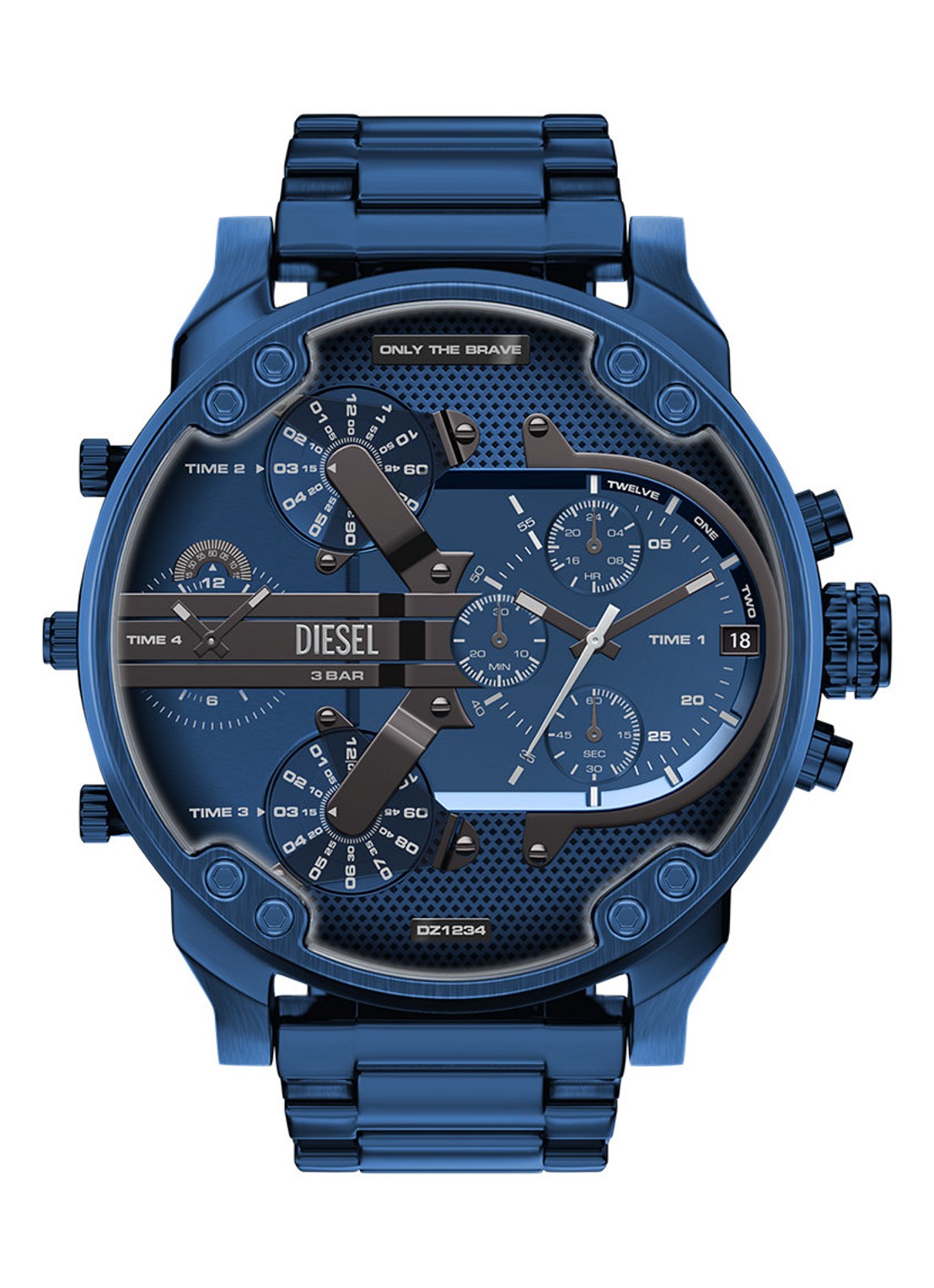 Diesel Mr. Daddy 2.0 horloge DZ7496 - voorkant blauw