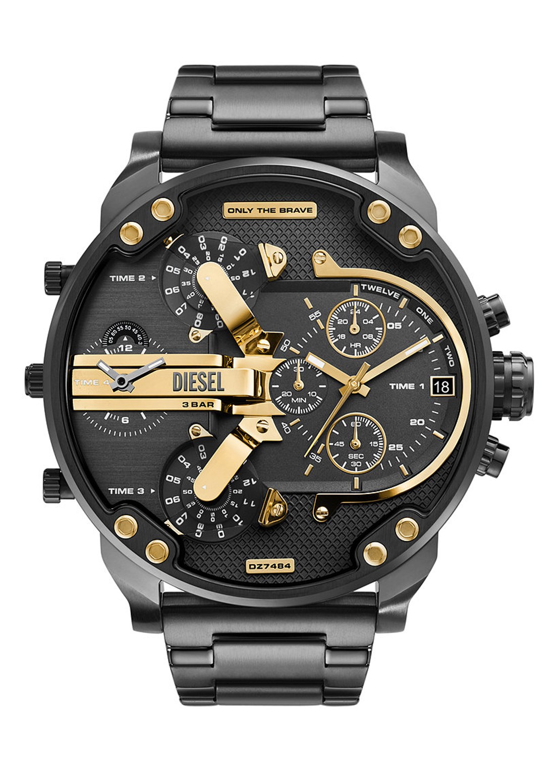 Diesel Mr. Daddy horloge DZ7484 - voorkant antraciet